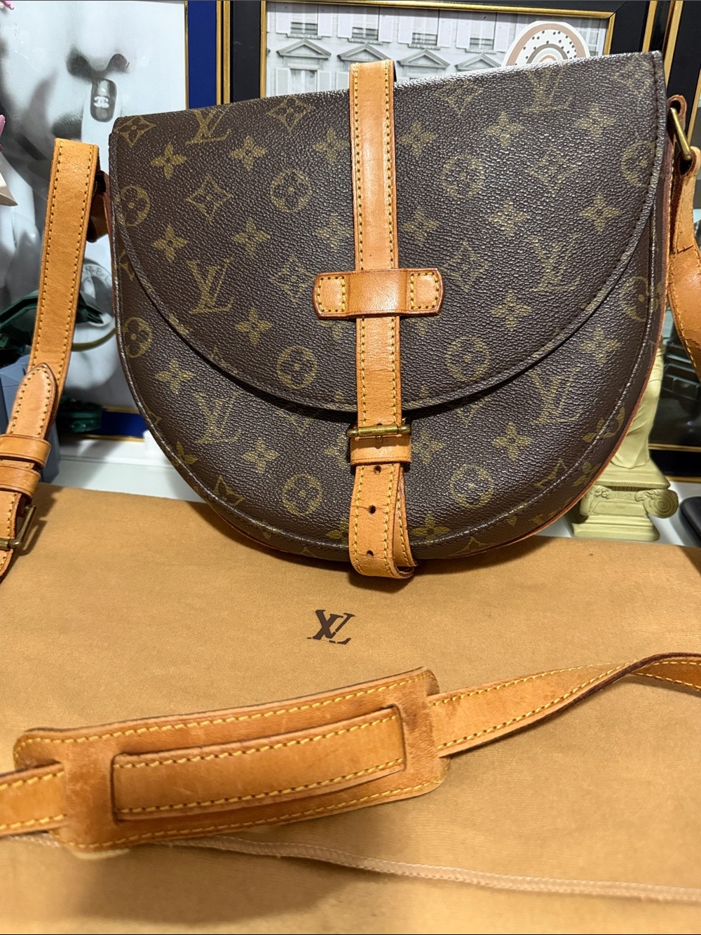 Louis Vuitton Monogram Canvas Crossbody Bag in Brown